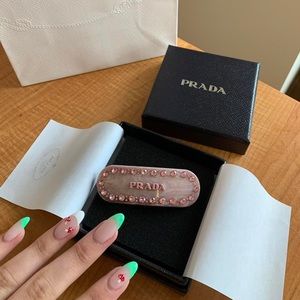 Prada Plex Petal Pink Rhinestone Hair Clip 💞